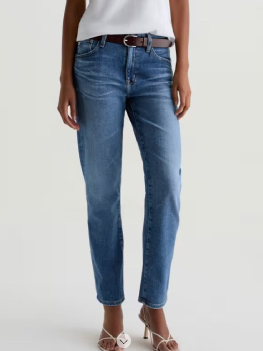 AG Ex-Boyfriend Slouchy Slim Jeans Womens 28 Light Wash Japanese Denim-REPAIRED